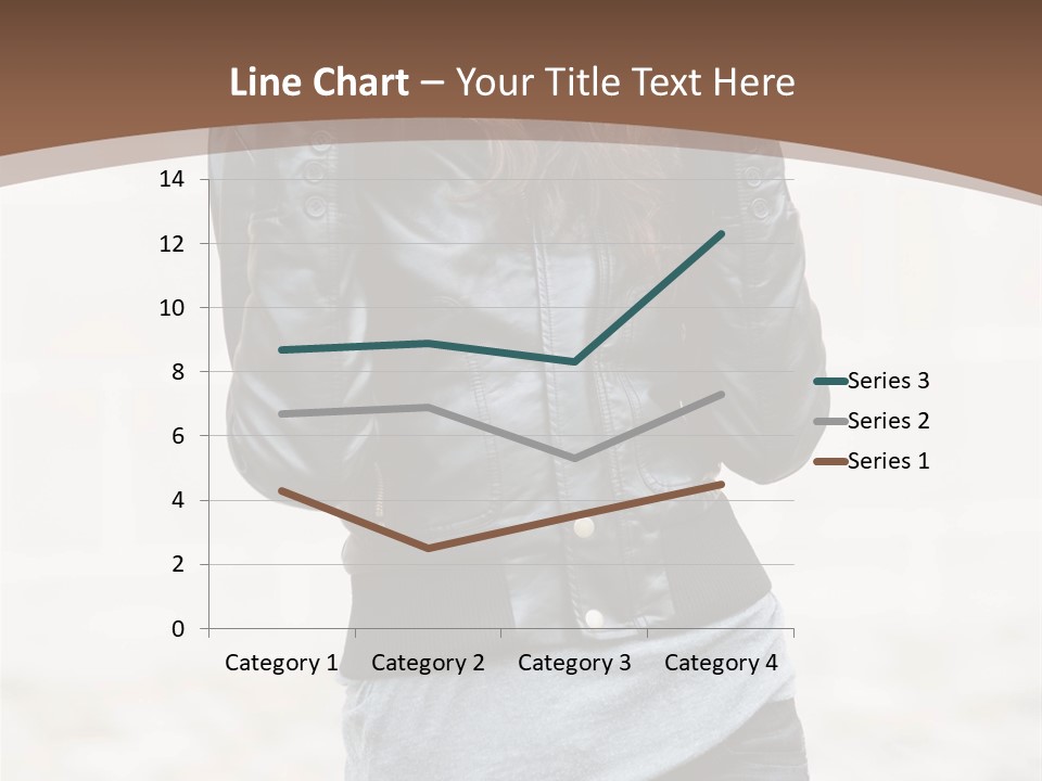 A Woman In A Leather Jacket Is Posing For A Picture PowerPoint Template