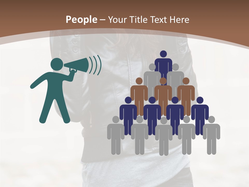 A Woman In A Leather Jacket Is Posing For A Picture PowerPoint Template