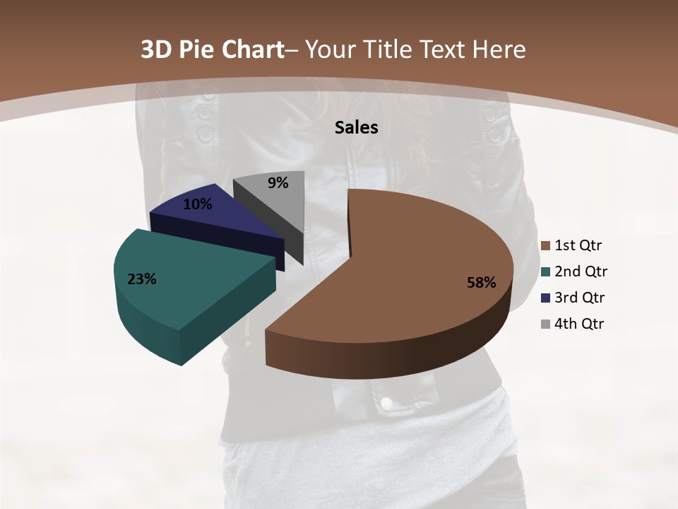 A Woman In A Leather Jacket Is Posing For A Picture PowerPoint Template
