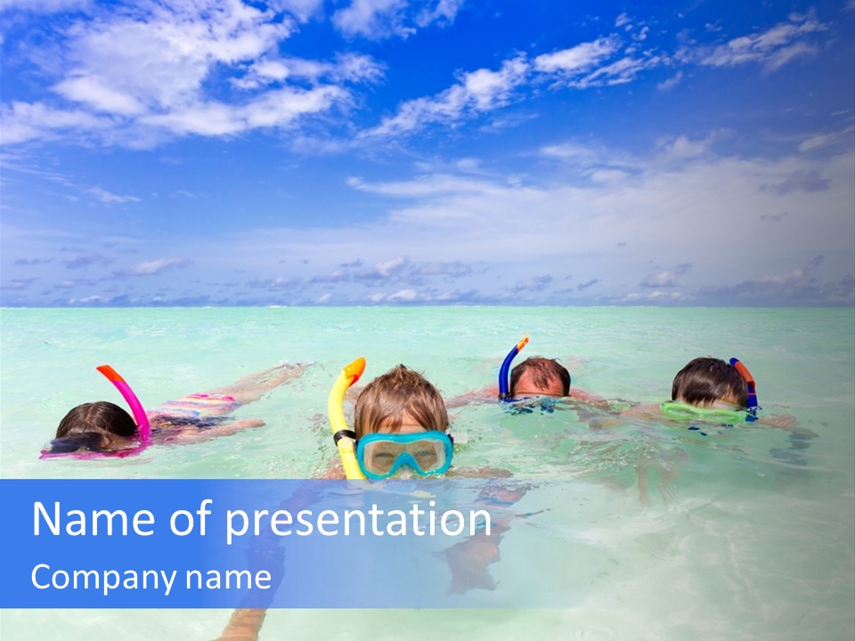 Wet Water Snorkeling PowerPoint Template