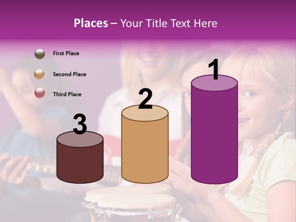 A Group Of Young Children Sitting Next To Each Other PowerPoint Template