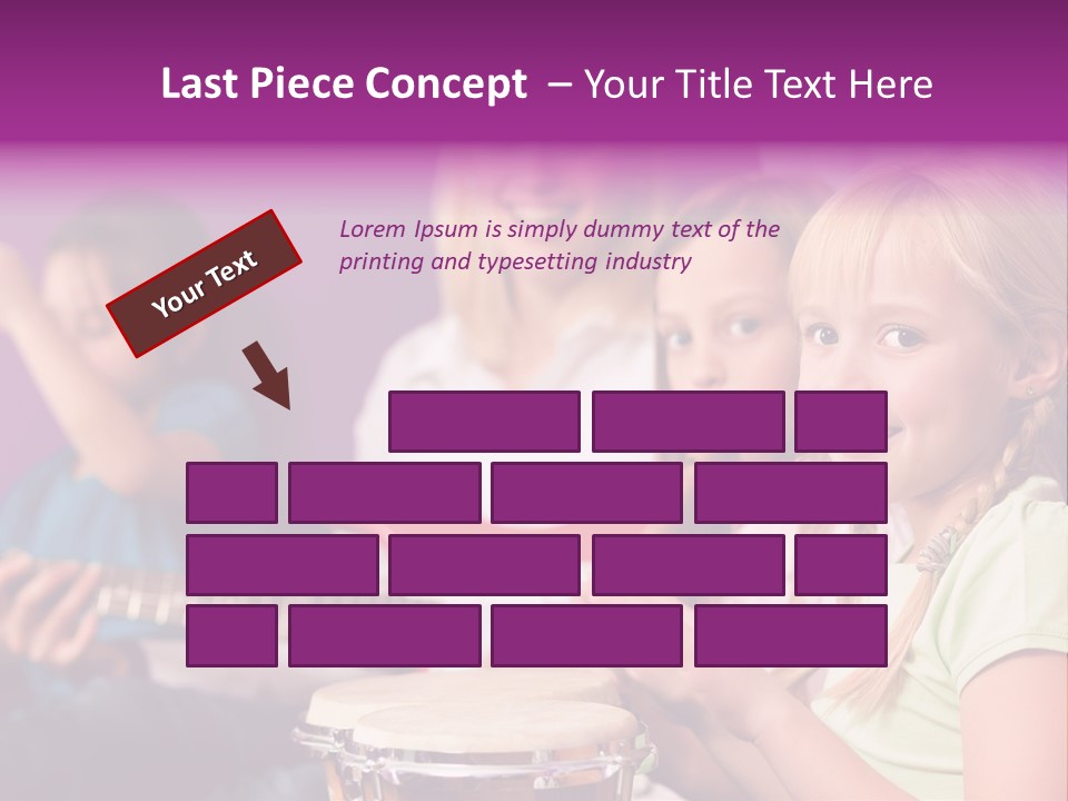 A Group Of Young Children Sitting Next To Each Other PowerPoint Template