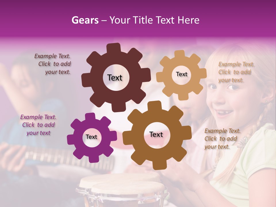 A Group Of Young Children Sitting Next To Each Other PowerPoint Template