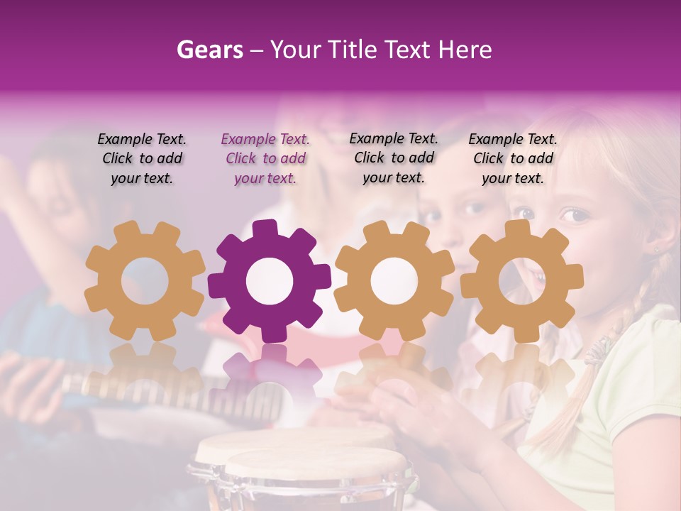 A Group Of Young Children Sitting Next To Each Other PowerPoint Template