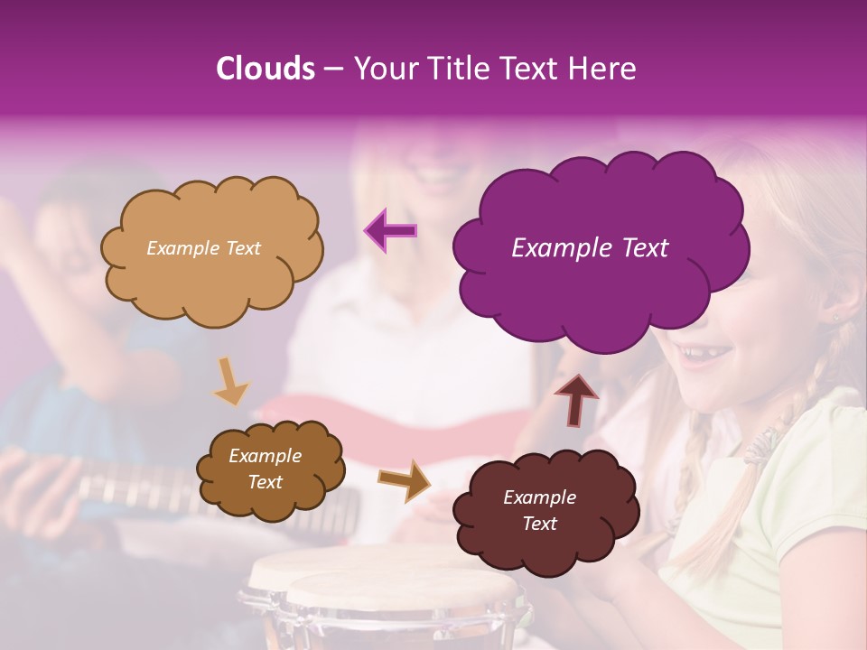 A Group Of Young Children Sitting Next To Each Other PowerPoint Template