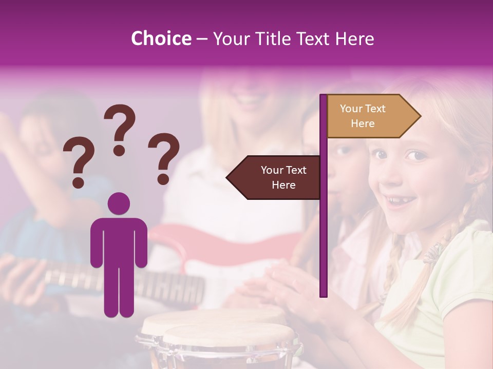 A Group Of Young Children Sitting Next To Each Other PowerPoint Template