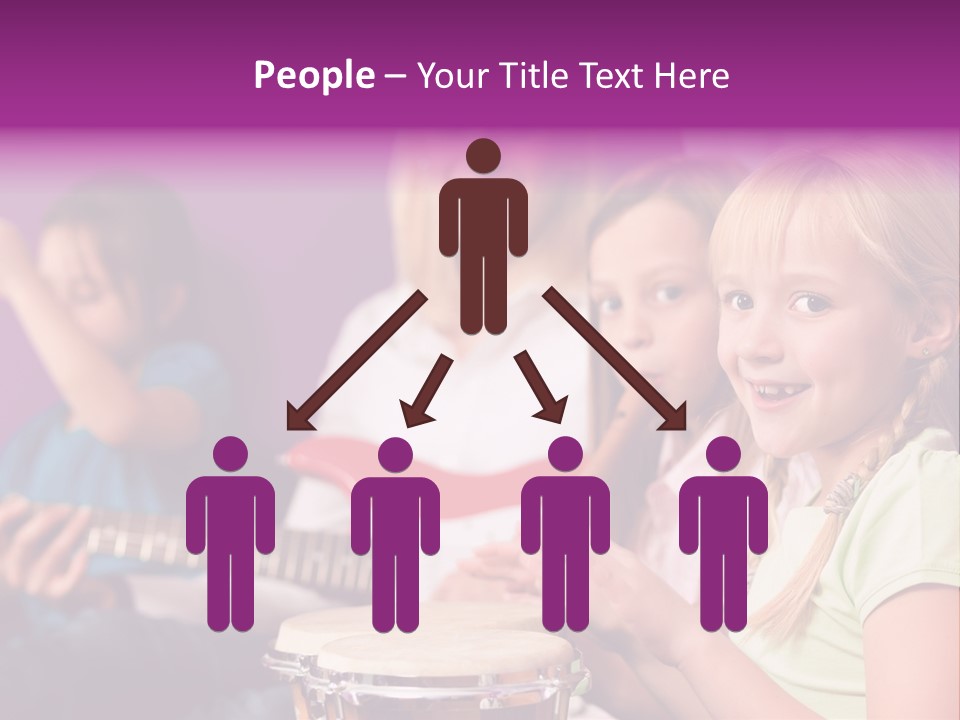 A Group Of Young Children Sitting Next To Each Other PowerPoint Template