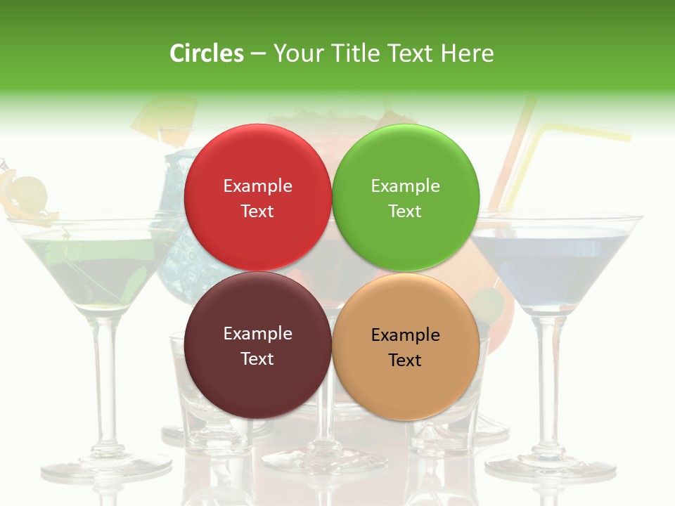A Group Of Glasses Filled With Different Colored Drinks PowerPoint Template