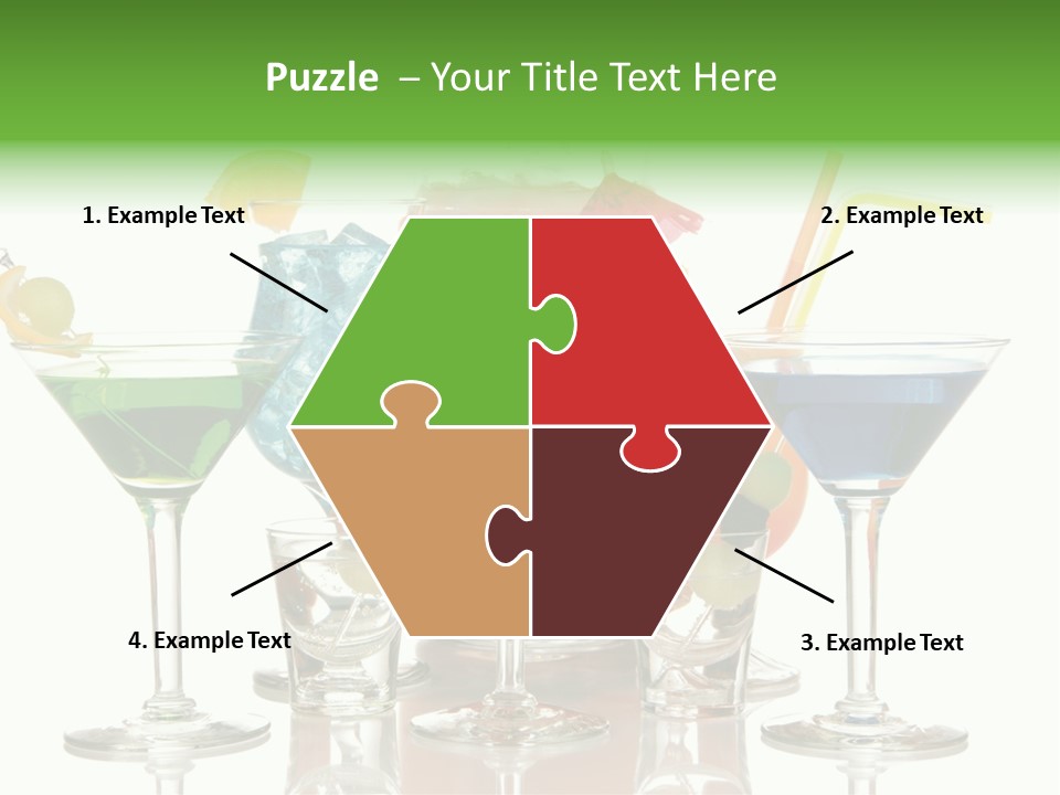 A Group Of Glasses Filled With Different Colored Drinks PowerPoint Template