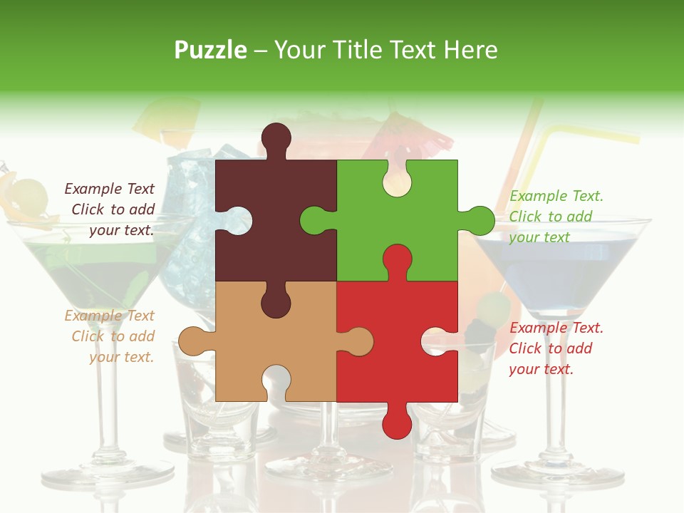 A Group Of Glasses Filled With Different Colored Drinks PowerPoint Template