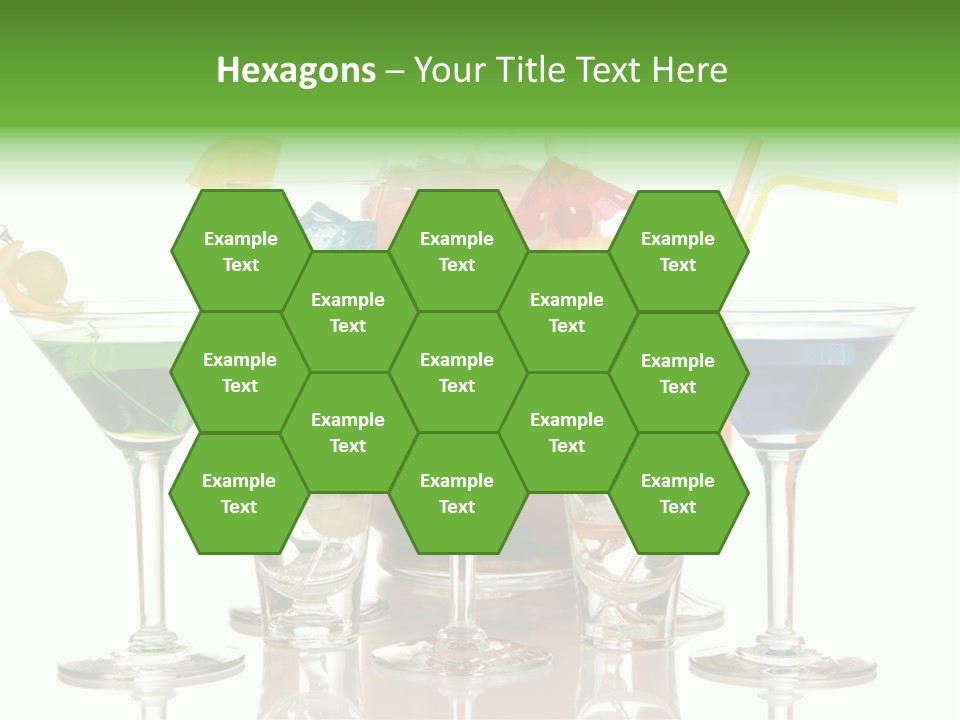 A Group Of Glasses Filled With Different Colored Drinks PowerPoint Template