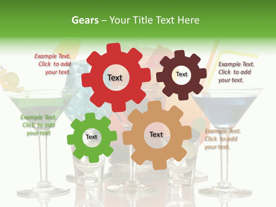 A Group Of Glasses Filled With Different Colored Drinks PowerPoint Template