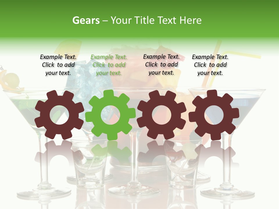 A Group Of Glasses Filled With Different Colored Drinks PowerPoint Template