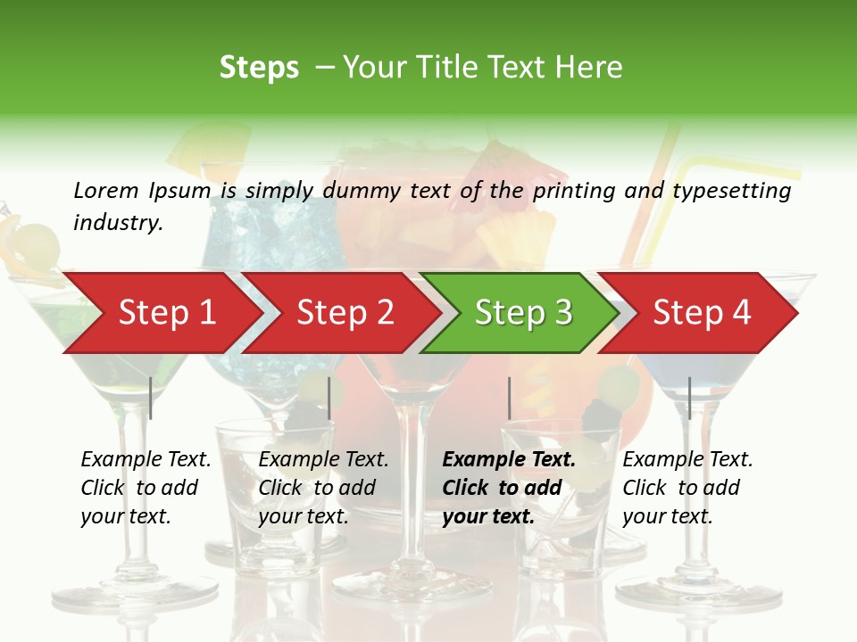 A Group Of Glasses Filled With Different Colored Drinks PowerPoint Template