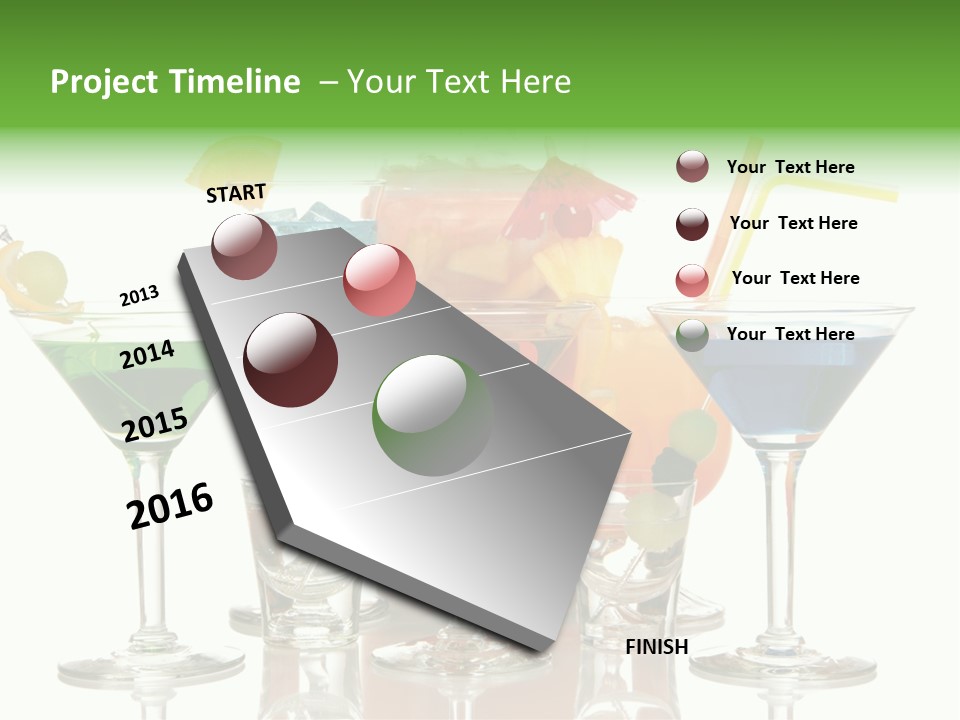 A Group Of Glasses Filled With Different Colored Drinks PowerPoint Template