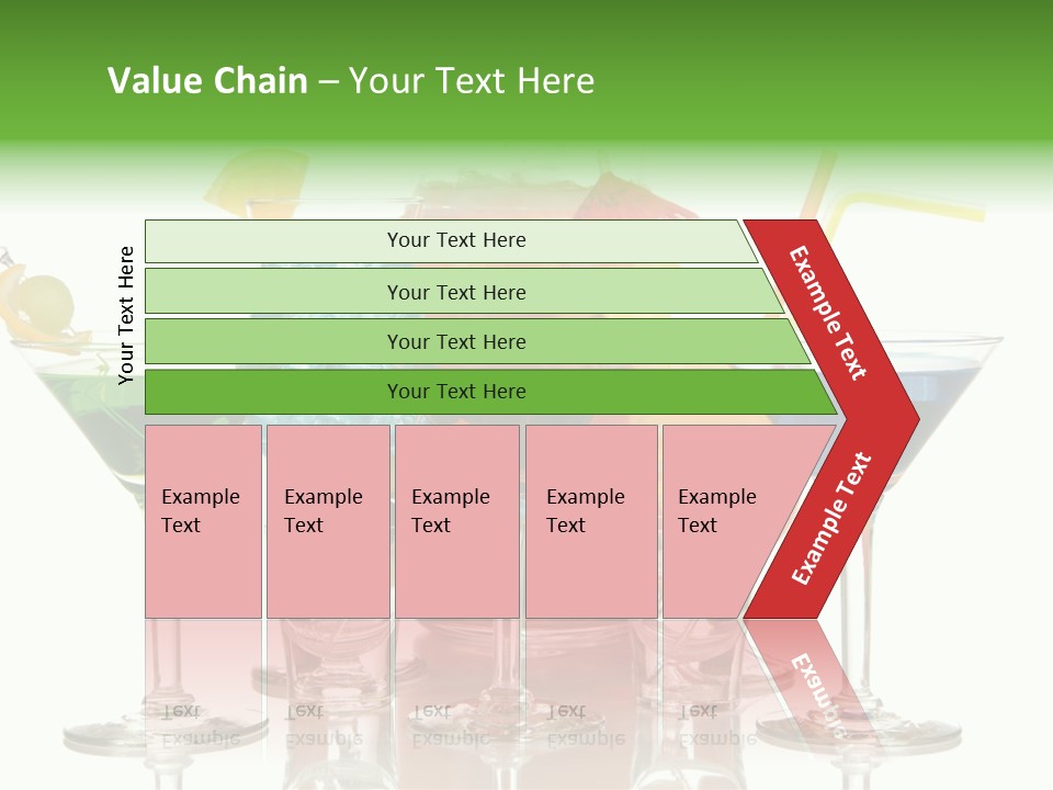 A Group Of Glasses Filled With Different Colored Drinks PowerPoint Template