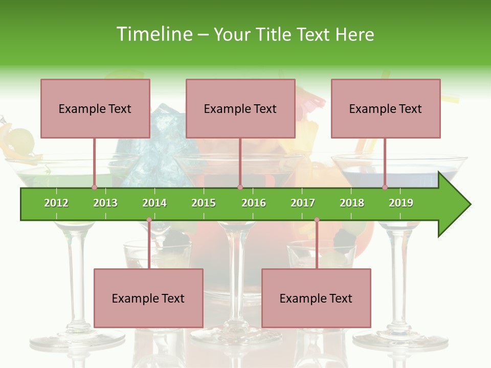 A Group Of Glasses Filled With Different Colored Drinks PowerPoint Template