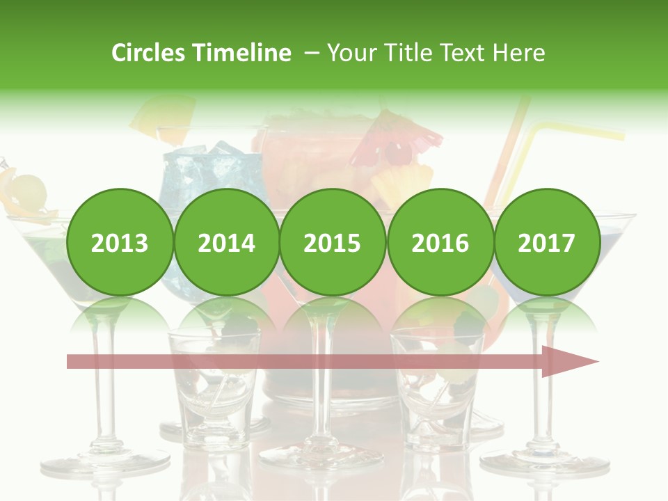 A Group Of Glasses Filled With Different Colored Drinks PowerPoint Template