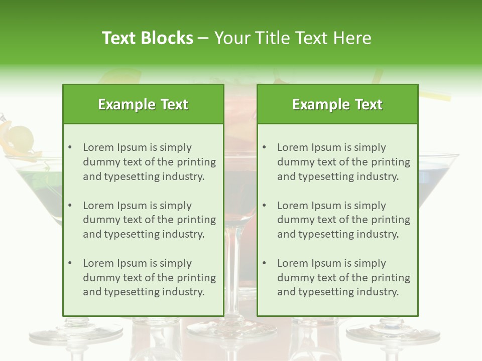A Group Of Glasses Filled With Different Colored Drinks PowerPoint Template