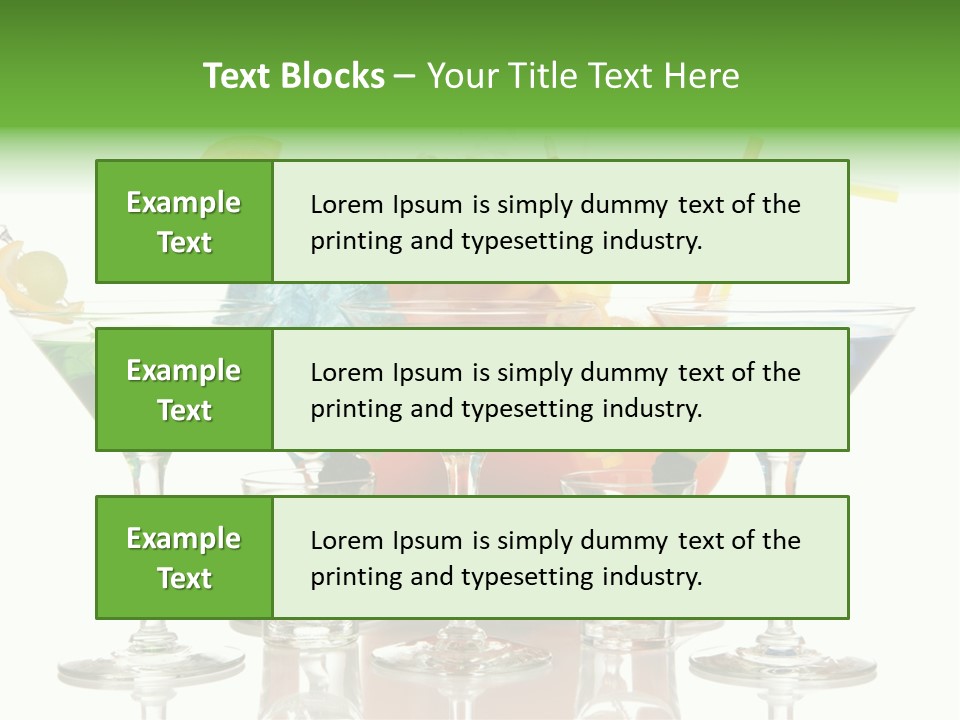 A Group Of Glasses Filled With Different Colored Drinks PowerPoint Template