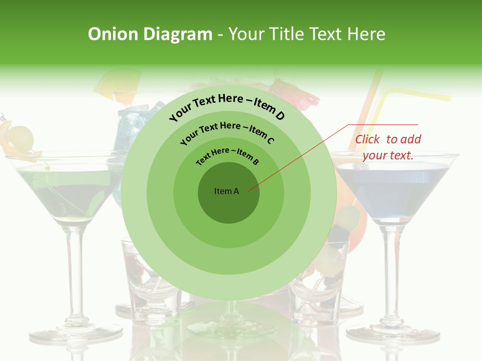 A Group Of Glasses Filled With Different Colored Drinks PowerPoint Template