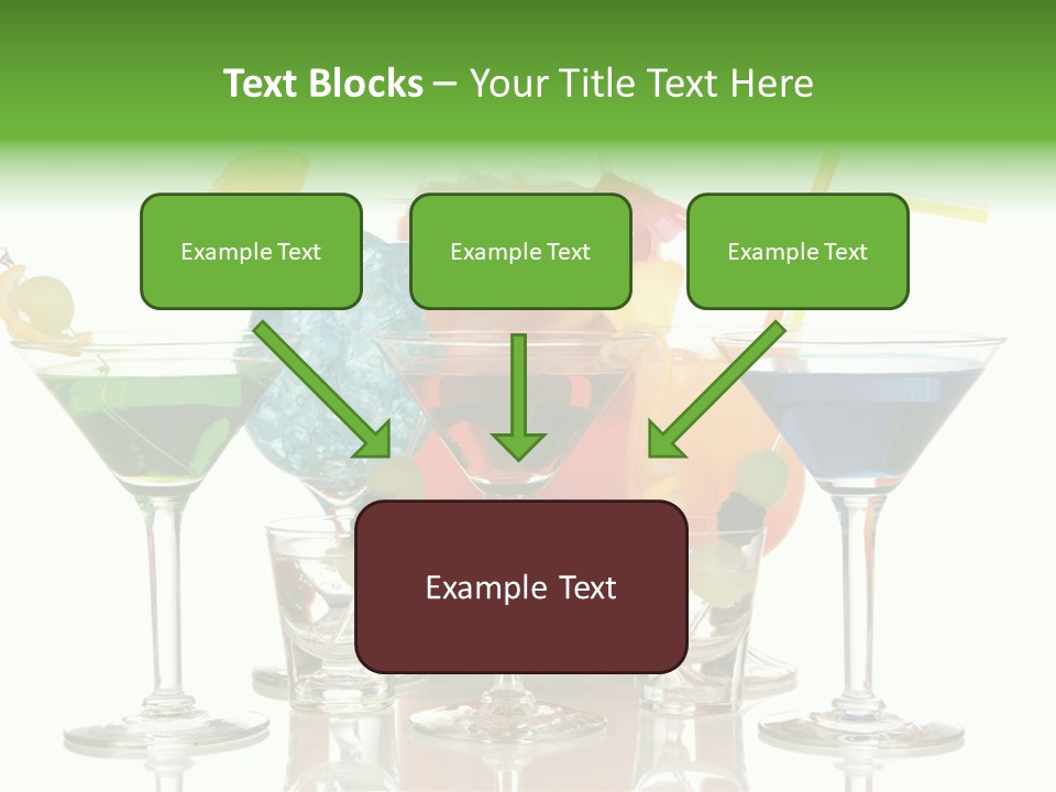 A Group Of Glasses Filled With Different Colored Drinks PowerPoint Template