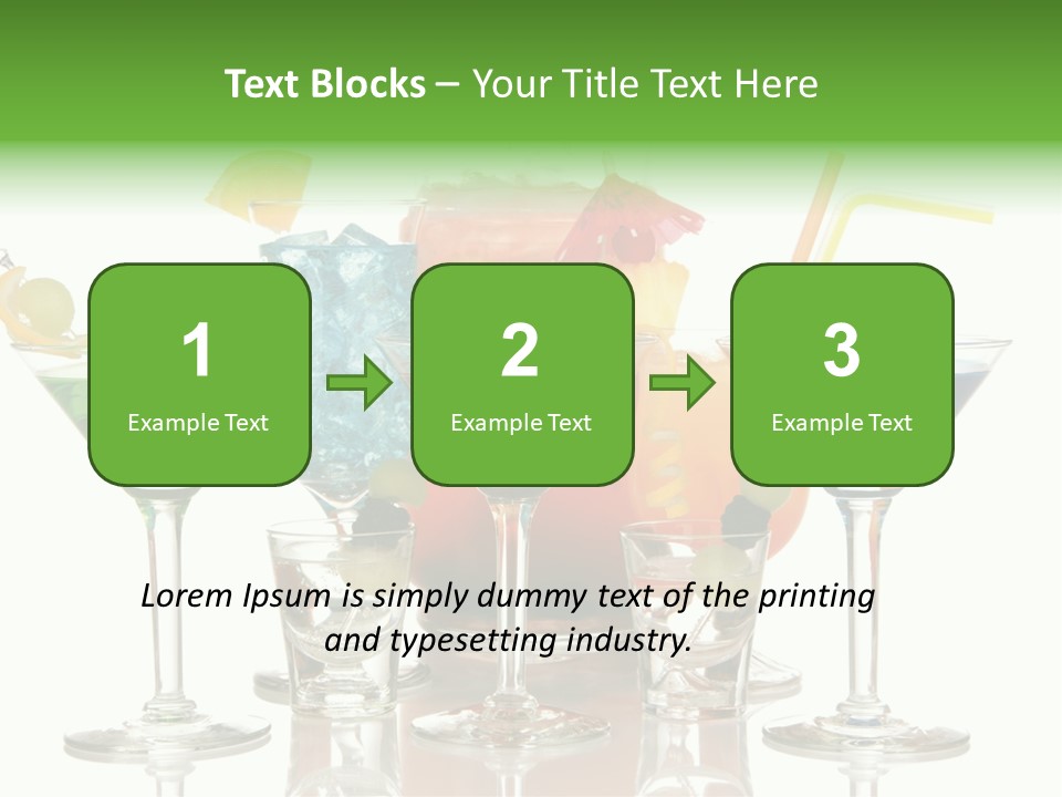 A Group Of Glasses Filled With Different Colored Drinks PowerPoint Template