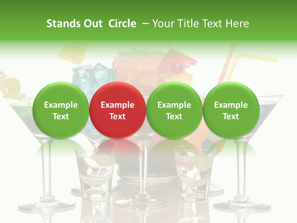 A Group Of Glasses Filled With Different Colored Drinks PowerPoint Template