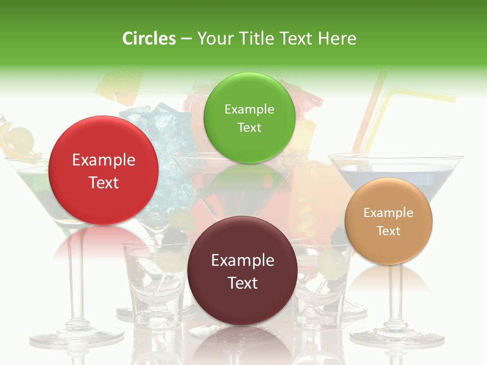 A Group Of Glasses Filled With Different Colored Drinks PowerPoint Template
