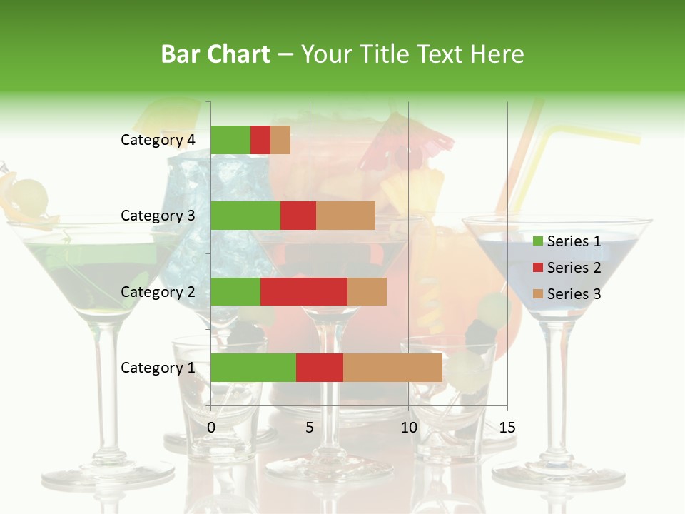 A Group Of Glasses Filled With Different Colored Drinks PowerPoint Template