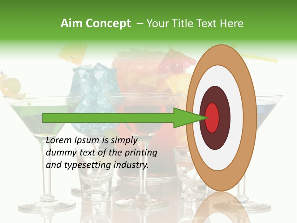 A Group Of Glasses Filled With Different Colored Drinks PowerPoint Template