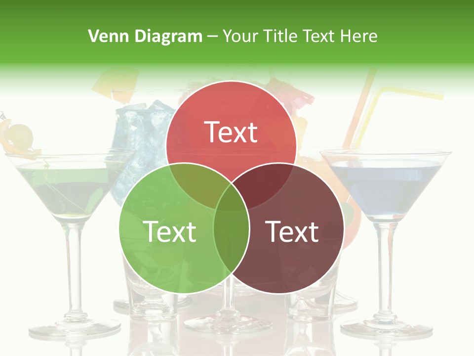 A Group Of Glasses Filled With Different Colored Drinks PowerPoint Template