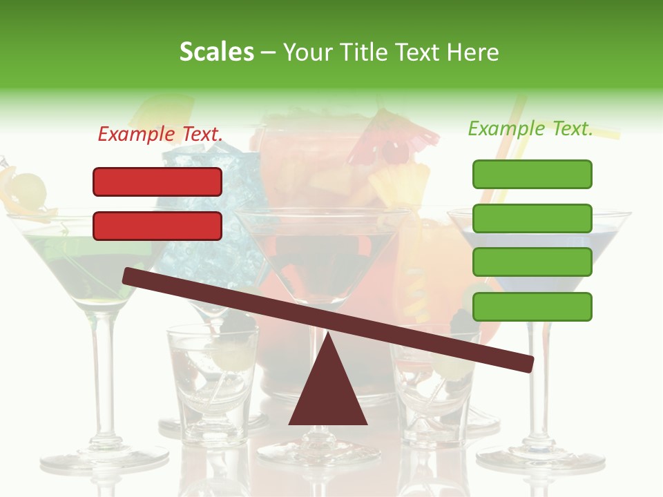 A Group Of Glasses Filled With Different Colored Drinks PowerPoint Template