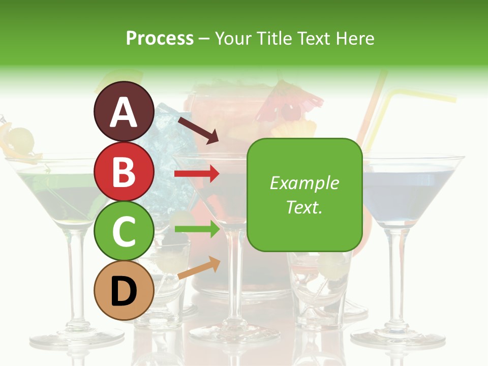 A Group Of Glasses Filled With Different Colored Drinks PowerPoint Template