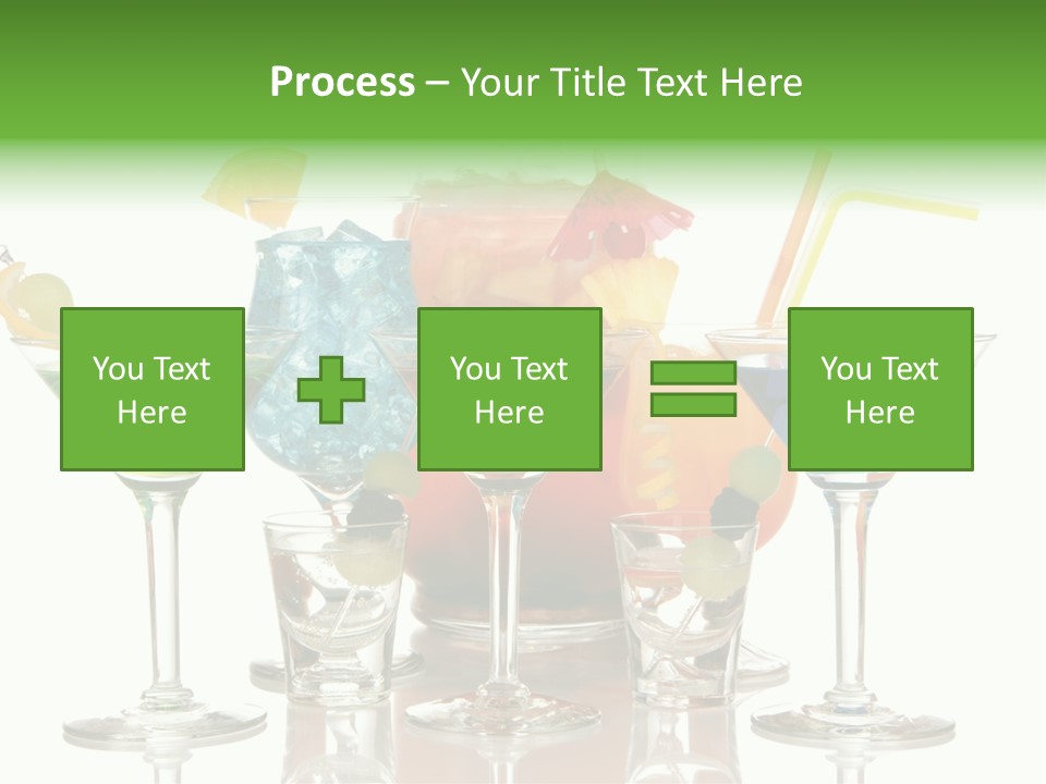 A Group Of Glasses Filled With Different Colored Drinks PowerPoint Template