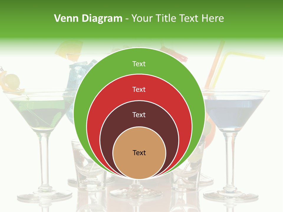 A Group Of Glasses Filled With Different Colored Drinks PowerPoint Template