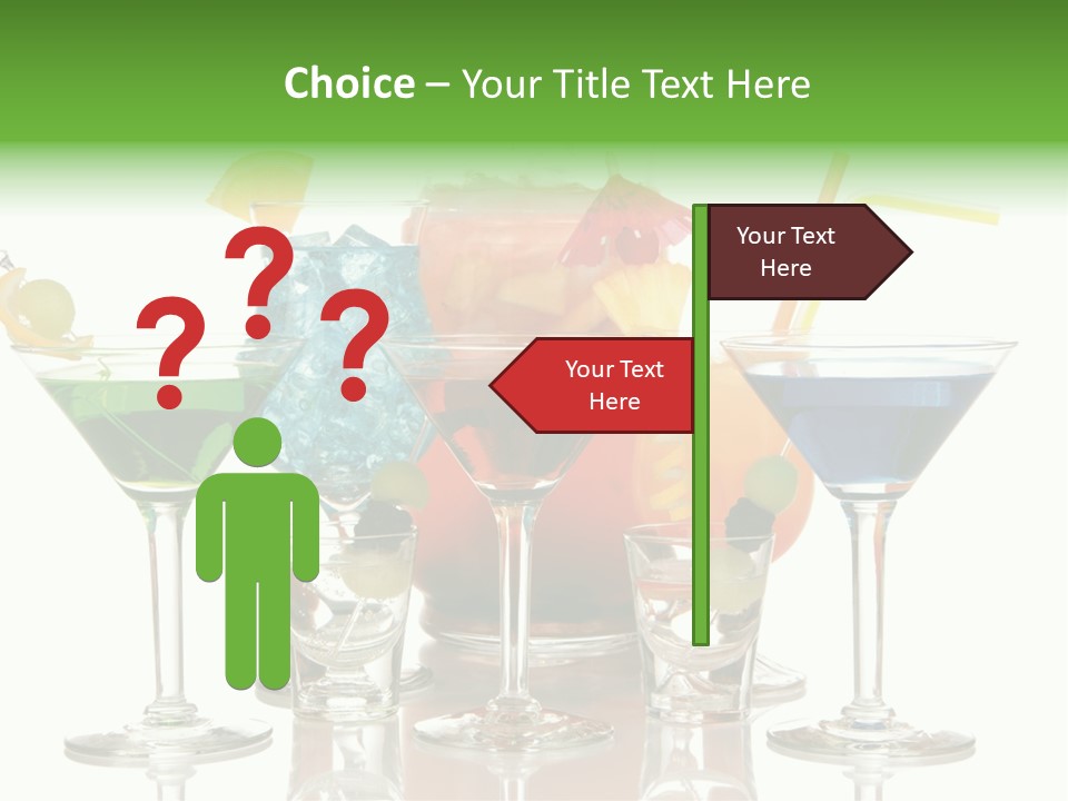 A Group Of Glasses Filled With Different Colored Drinks PowerPoint Template