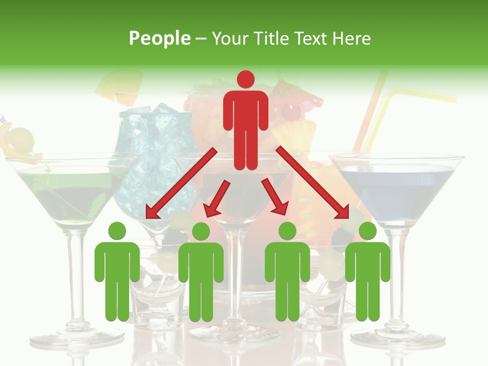 A Group Of Glasses Filled With Different Colored Drinks PowerPoint Template