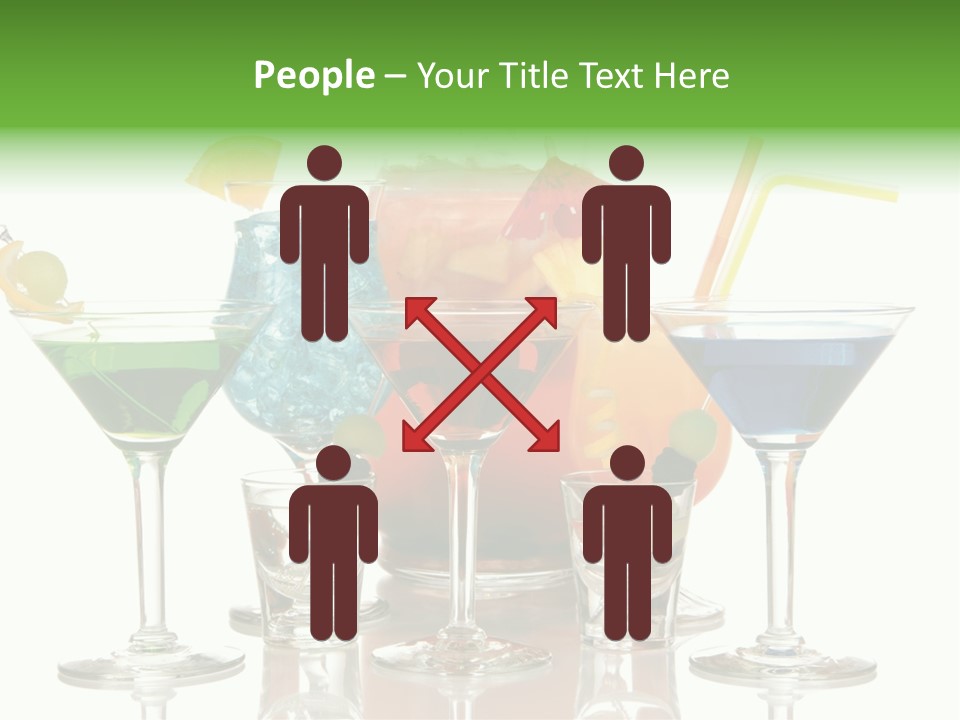 A Group Of Glasses Filled With Different Colored Drinks PowerPoint Template
