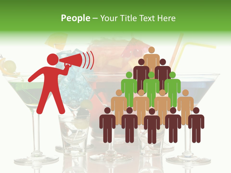 A Group Of Glasses Filled With Different Colored Drinks PowerPoint Template