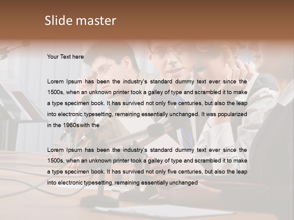 Row Smiling Speaking PowerPoint Template