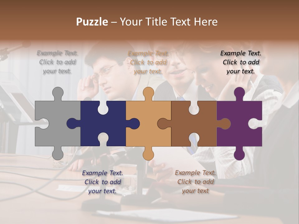 Row Smiling Speaking PowerPoint Template