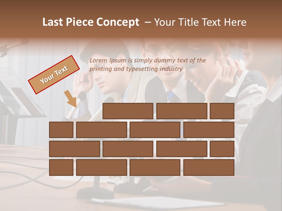 Row Smiling Speaking PowerPoint Template