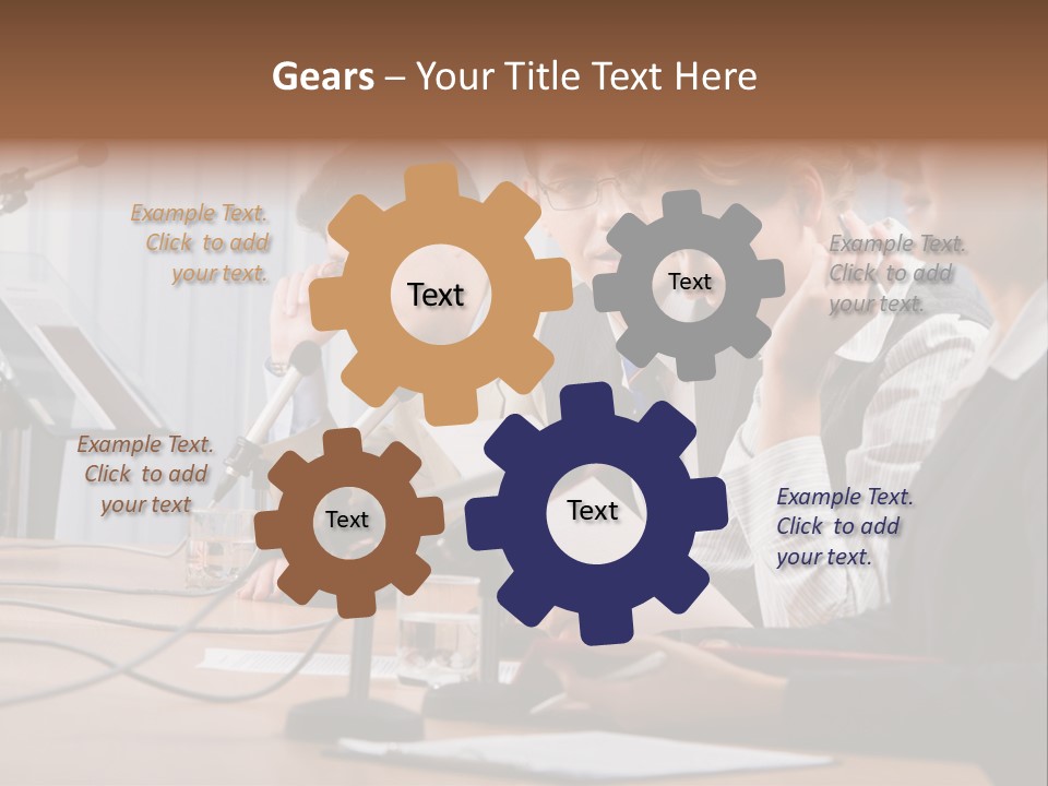 Row Smiling Speaking PowerPoint Template