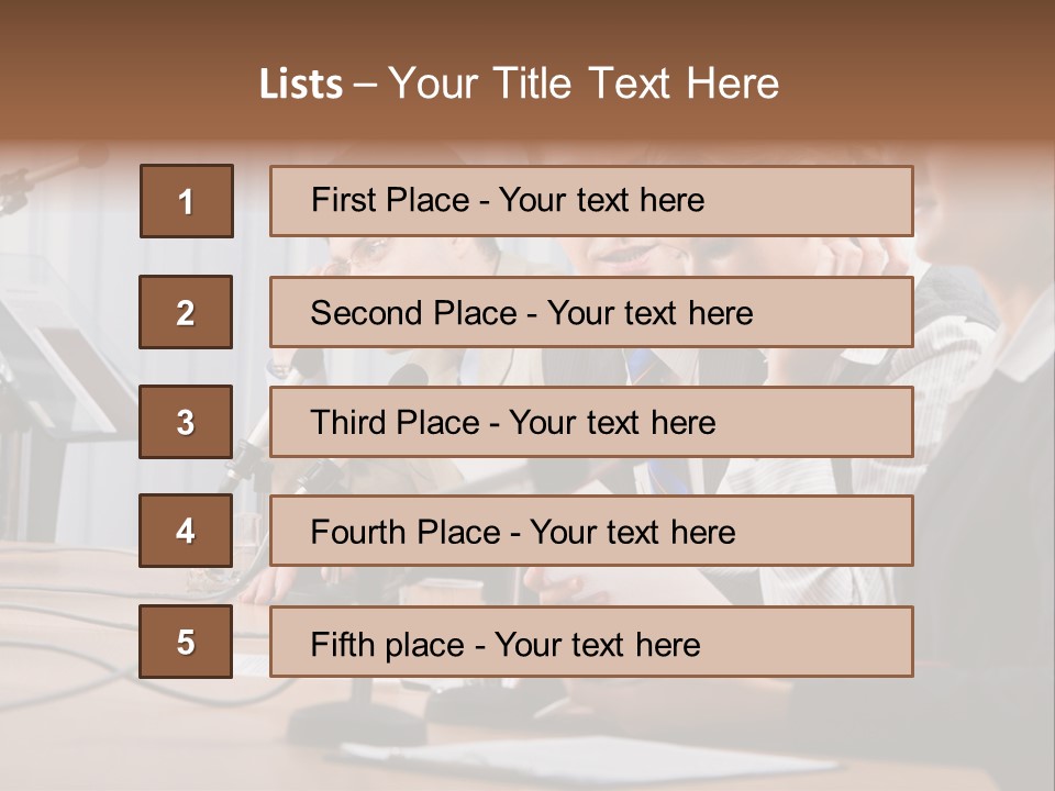 Row Smiling Speaking PowerPoint Template
