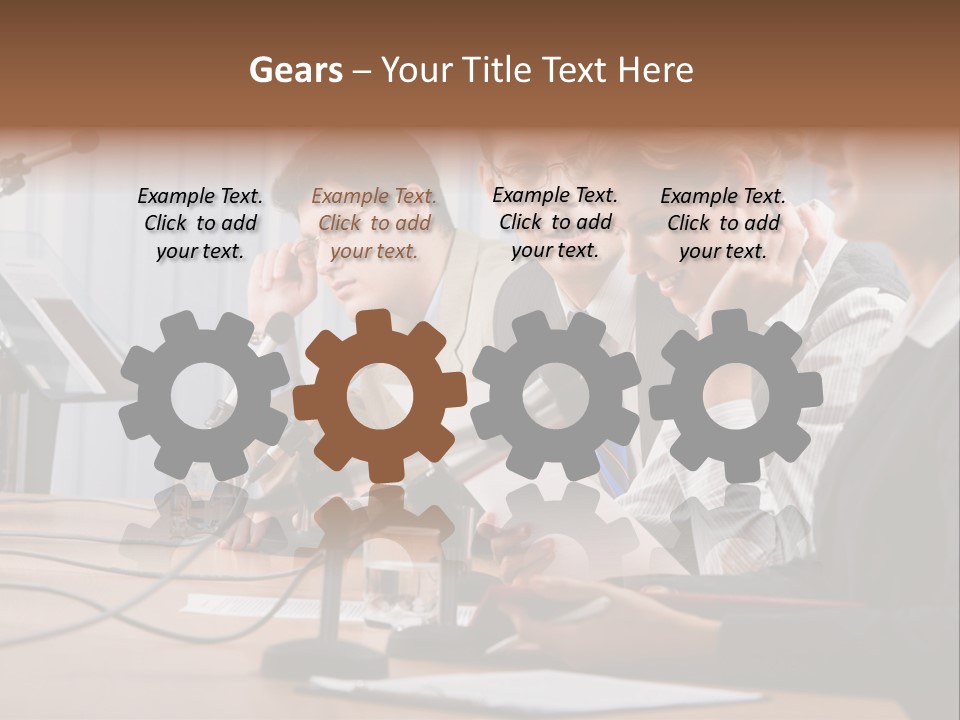 Row Smiling Speaking PowerPoint Template