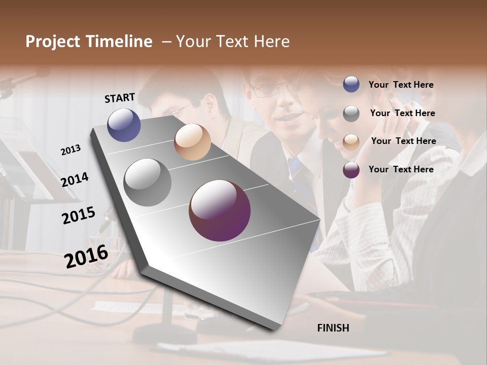 Row Smiling Speaking PowerPoint Template