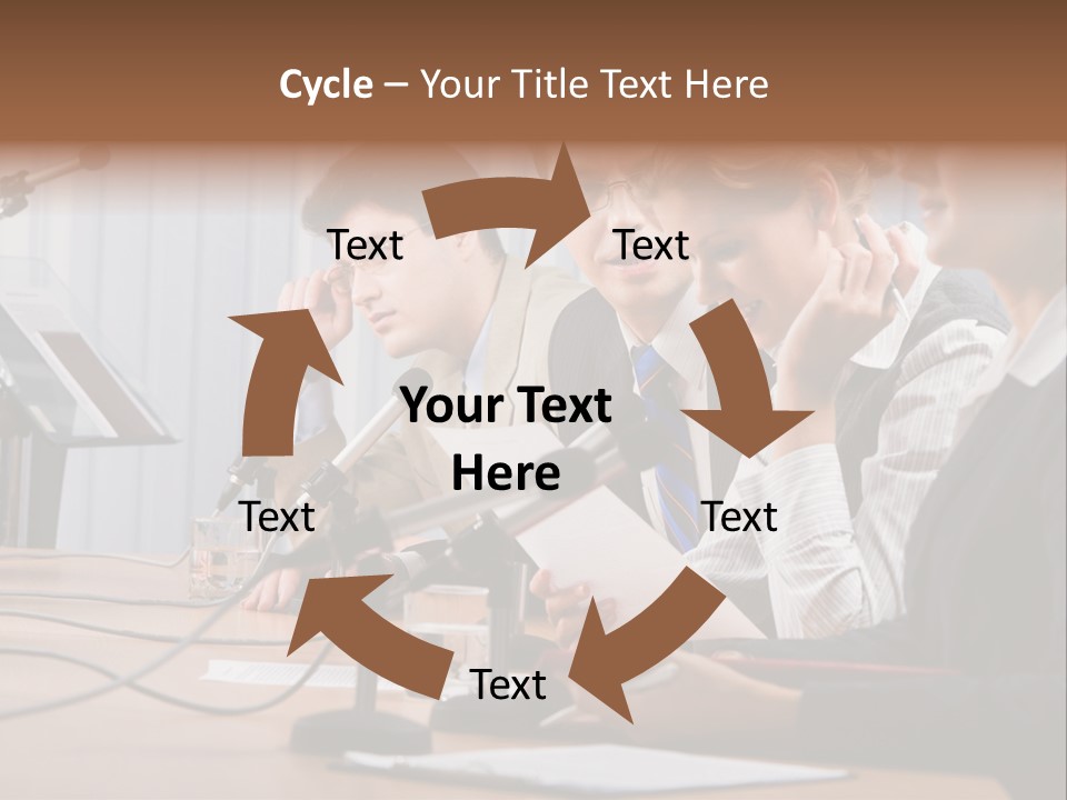 Row Smiling Speaking PowerPoint Template