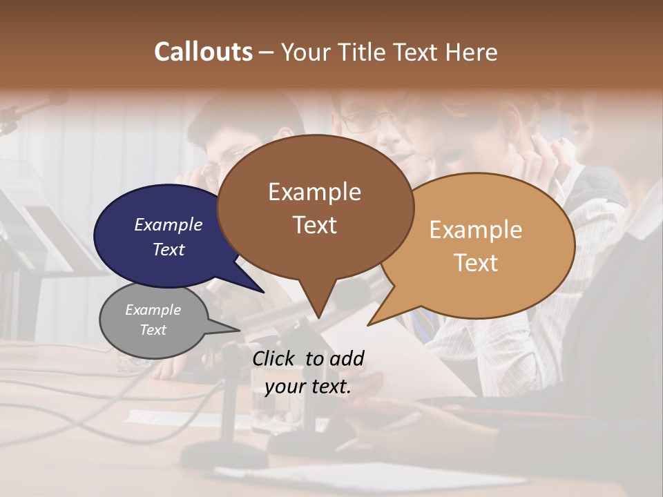 Row Smiling Speaking PowerPoint Template