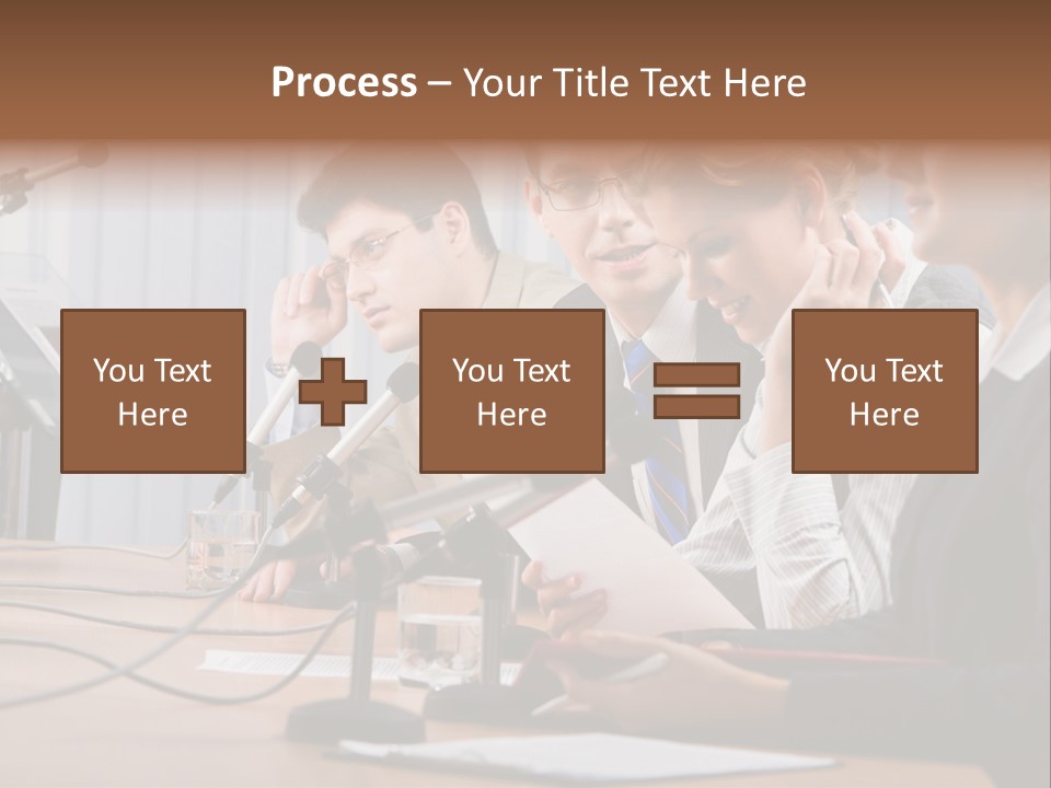 Row Smiling Speaking PowerPoint Template